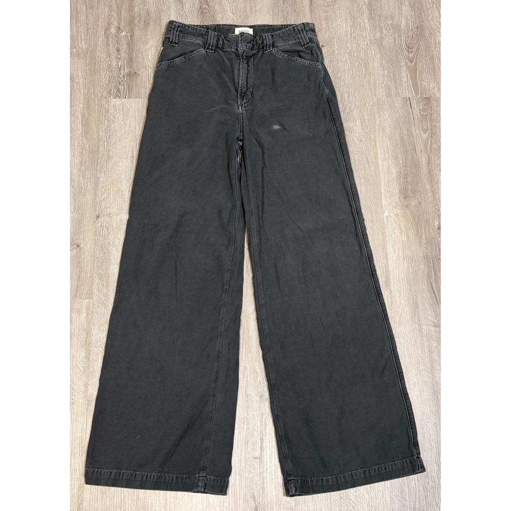 Citizens of Humanity Paloma Utility Wide Leg Pants Washed Black Charcoal Size 24